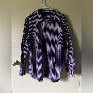 Ralph Lauren Purple and White Striped Shirt